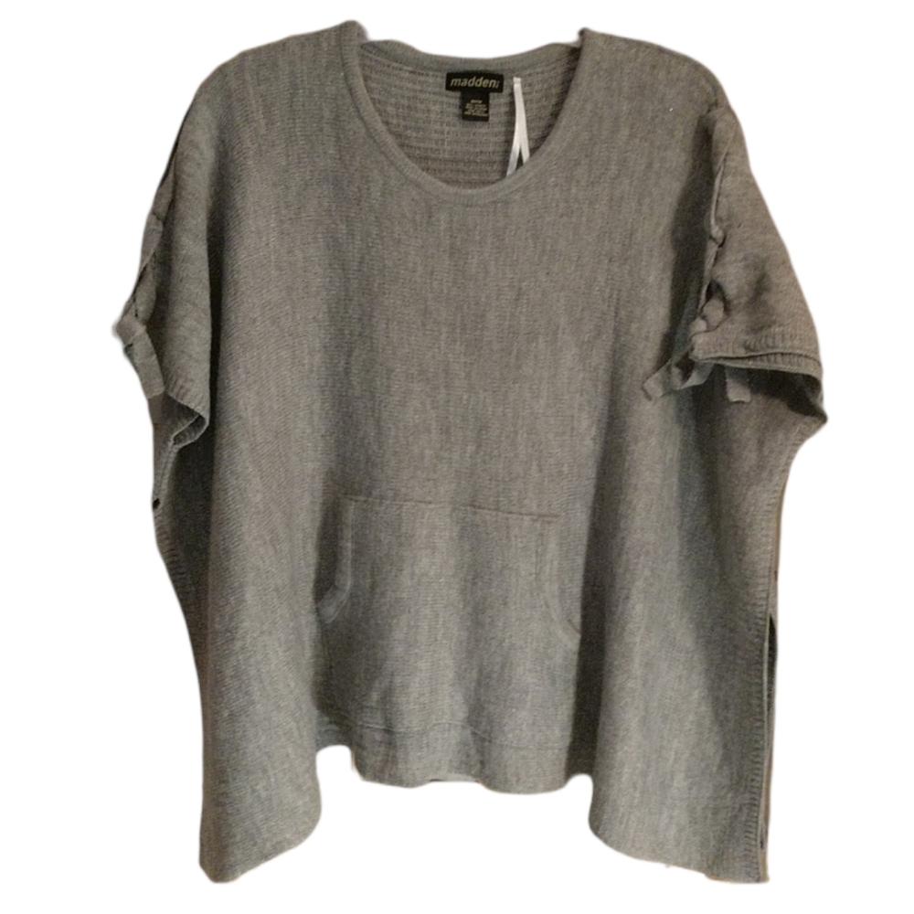 Gray Madden Poncho Style Sweater Top OSFM